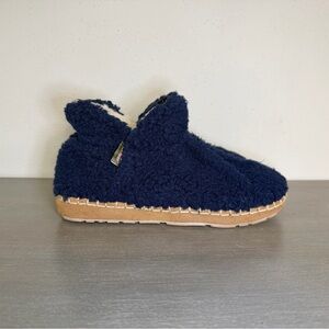 LL Bean Sherpa Fleece Cozy Slip On Slippers Booties Women’s Size 9 Blue 507186